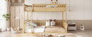 Full XL over Queen Bunk Bed with Ladder and Guardrails, Natural