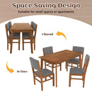 Mid-century Modern 47 inch Dining Table, Space-Saving Dinette for Home, Kitchen, Apartment, Rubberwood Legs