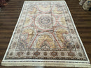 Turkish Silk Rug 8x10, Dome Design, Hereke Carpet, Bamboo Silk, New