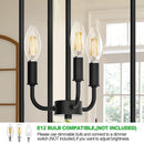 Three Light Matte Black Farmhouse Pendant Chandelier