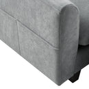 Modern L-Shaped Sectional Sofa with Storage, Movable Ottoman, and Throw Pillows, Grey Chenille, 83'