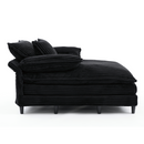 [NEW ARRIVED] [VIDEO PROVIDED] 54.75' W Oversized Chaise Lounge Chair,Fluffy cushioned sofa bed,Deep Seat,Corduroy,2 Pillows,4 gears can be adjusted,Leisure Sleeper Sofa Chair for Living Room, Black