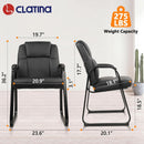 Black Leather Guest Chair 2 Pack With Padded Armrests