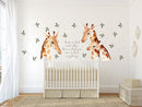 Giant Giraffes with text - Fabric Nursery Wall Art Decals