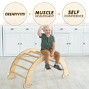3in1 Montessori Climbing Set: Climbing Arch + Slide Board + Cushion - Beige