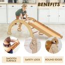 3in1 Montessori Climbing Set: Climbing Arch + Slide Board + Cushion - Beige
