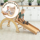 3in1 Montessori Climbing Set: Climbing Arch + Slide Board + Cushion – Chocolate