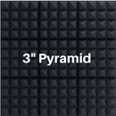 3 Inch Acoustic Foam Pyramid Style Panels - 13 Color Options