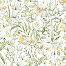 White and Yellow Floral Wallpaper