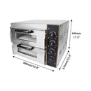 Heavy-Duty 3KW Electric Commercial Stainless Steel Double Deck Pizza Oven (SAK81427)