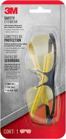 3M Anti-Fog Classic/Sleek Safety Glasses Amber Lens Black/Yellow Frame 1 pc.