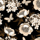 Dark Wallpaper with Butterflies and Flowers