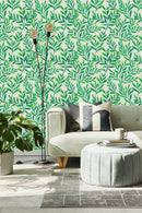 Contemporary Green Leaves Wallpaper Tasteful High-Quality