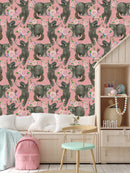 Raccoon with Roses Wallpaper