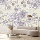 Beige Floral Wallpaper