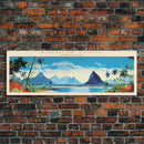 American Samoa National Park, Panoramic Samoa Travel Art, National Park Print, Minimalist Travel Art, Midcentury Modern Style Landscape