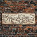 RPG World Map Concept Art, Ready To Hang Canvas Print, Panoramic Art, Extra Wide Wall Decor, Cool Mancave Art, D&D, DND