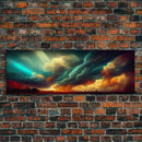 A Rain Storm, Texas Art, Framed Canvas Print, Panoramic Wall Art, Extra Large Art, Huge Wall Art, Above Couch / Sofa Living Room Art