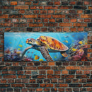 Sea Turtle Framed Canvas Print, Beautiful Sea Turtle Wall Art, Sea Turtle Print, Nursery Decor, Nursery Wall Art
