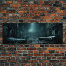 An Abandoned Insane Asylum, Canvas Print Framed Halloween Art, Spooky Decor Panoramic Halloween Art, Halloween Wall Art, Halloween Art Print