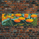 Florida Orange Trees, Abstract Art, Extra Large Wall Art, Framed Panoramic Canvas Print, Framed Wall Decor