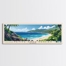 Petite Anse Kerlan, Seychelles Panoramic Beach Print, Vacation Gift, Seychelles Wall Art, Framed Canvas Print, Framed Beach Painting