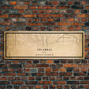 Columbus Panoramic vintage map print poster or framed canvas, Ohio map print poster canvas, Columbus city map print poster canvas
