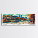 Kansas City Missouri Panoramic Painting, Mid Century Modern Framed Canvas Print, Pop Art Wall Hanging, Retro Travel Poster