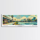 Riverside California Panoramic Wall Art, Mid Century Modern Framed Canvas Print, Retro Pop Art Travel Poster, Living Room and Office Decor