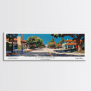 Concord California Panoramic Painting, Mid Century Modern Framed Canvas Print, Retro Pop Art Travel Poster, City Wall Decor, Office Decor