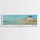 Corpus Christi Texas Panoramic Painting, Mid Century Modern Framed Canvas Print, Retro Pop Art Travel Poster, City Home Decor, Office Wall Art