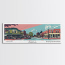 Kent Washington Panoramic Wall Art, Mid Century Modern Framed Canvas Print, Retro Pop Art Travel Poster, Home Wall Art