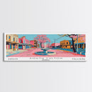 South Fulton Georgia Panoramic Painting, Mid Century Modern Framed Canvas Print, Retro Pop Art Travel Poster, Home and Office Wall Art Decor