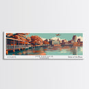 Memphis Tennessee Panoramic Wall Art, Mid Century Modern Framed Canvas Print, Retro Pop Art Travel Poster, Office Decor, Cityscape Art