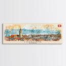 Lausanne Switzerland Travel Print Wall Art, Panoramic City Art, Travel Art, Wall Decor, Vacation Gift, Framed Canvas Print Or Metal Art