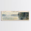 Badin Lake North Carolina Panoramic Framed Canvas Print, Lake House Art, Modern Decor, Travel Poster, Scenic View, Home Decoration