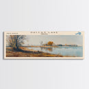 Dallas Lake Indiana Framed Canvas Print, Lake House Decor, Panoramic Wall Art, Travel Poster, Rustic Lake Painting, Home Decor