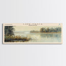 Lake Itasca Minneapolis Framed Canvas Print, Lake House Decor, Panoramic Wall Art, Travel Poster, Serene Lake Painting, Nature Art