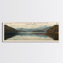 Monticello Reservoir South Carolina Framed Canvas Print, Lake House Decor, Panoramic Wall Art, Travel Poster, Scenic Landscape Painting, Contemporary Art