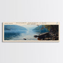 Nueltin Lake Framed Canvas Print, Lake House Decor, Panoramic Wall Art, Travel Poster, Beautiful Landscape Painting, Living Room Decor