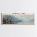Nagagami Lake Framed Canvas Print, Lake House Decor, Panoramic Wall Art, Travel Poster, Landscape Painting, Bedroom Decor