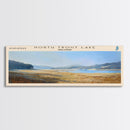 Pasfield Lake Framed Canvas Print, Lake House Decor, Panoramic Travel Poster, Landscape Painting, Modern Art