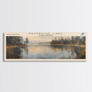 Primrose Lake Framed Canvas Print, Lake House Decor, Panoramic Travel Poster, Scenic Wall Art, Modern Art