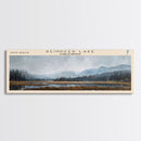 Sebago Lake Framed Canvas Print, Lake House Decor, Panoramic Wall Art, Travel Poster, Scenic Lake Scene, Living Room Decor