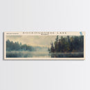 Rockinghorse Lake Framed Canvas Print, Lake House Decor, Wall Art, Panoramic Travel Poster, Scenic Landscape Painting, Modern Art