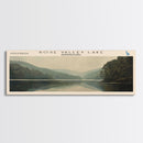 Rose Valley Lake Pennsylvania Framed Canvas Print, Lake House Decor, Panoramic Wall Art, Travel Poster, Beautiful Landscape Painting, Contemporary Art