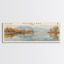 Sevier Lake Utah Panoramic Framed Canvas Print, Lake House Decor, Wall Art, Travel Poster, Tranquil Landscape, Modern Art