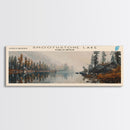 Suggi Lake Panoramic Wall Art, Framed Canvas Print, Lake House Decor, Travel Poster, Tranquil Lake Painting, Modern Art, Living Room Decor