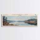 Tustumena Lake Panoramic Wall Art, Framed Canvas Print, Lake House Decor, Travel Poster, Scenic Lake Scene, Living Room Art