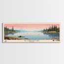 Big Chapman Lake Indiana Framed Canvas Print, Panoramic Travel Poster, Midcentury Modern Wall Art, Pop Art, Nature Lake House Art, Bedroom Decor